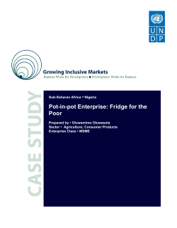 Pot-in-pot Enterprise: Fridge for the Poor