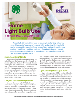MF1064 Home Light Bulb Use -- 4-H Youth Project