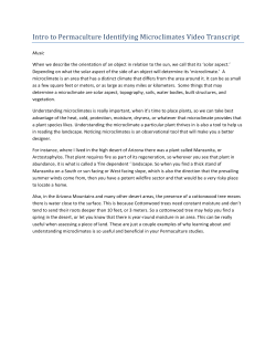 Intro to Permaculture Identifying Microclimates Transcript