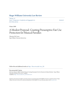 A Modest Proposal: Granting Presumptive Fair Use