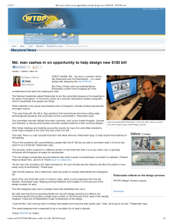 Md. man cashes in on opportunity to help design new $100 bill