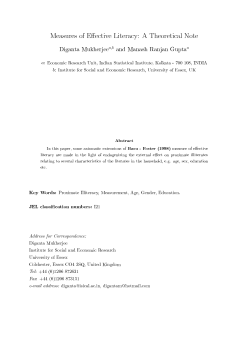Measures of Effective Literacy: A Theoretical Note
