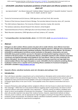 LOCALIZER: subcellular localization prediction of plant