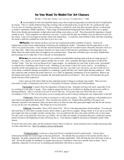 So You Want To Model For Art Classes