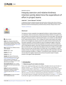 Inequity-aversion and relative kindness intention jointly determine