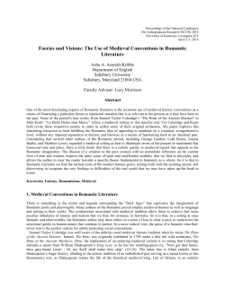 Faeries and Visions: The Use of Medieval Conventions in Romantic