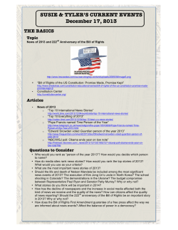 News of 2013 and 222nd Anniversary of the Bill of Rights