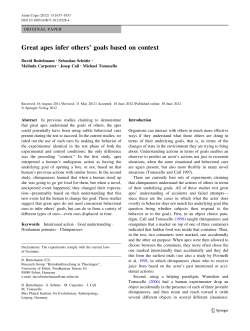 Great apes infer others` goals based on context