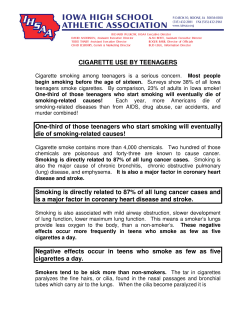 CIGARETTE USE BY TEENAGERS One