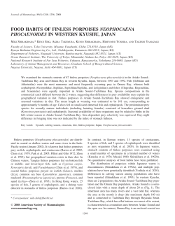food habits of finless porpoises neophocaena