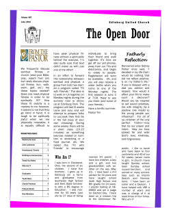 June 2014 Open Door - Edinburg United Church