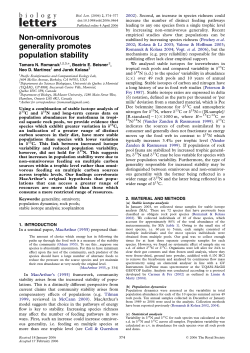 Non-omnivorous generality promotes population stability