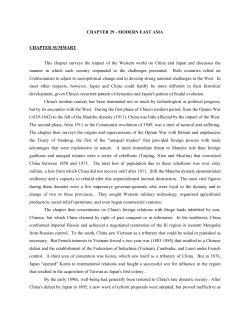 CHAPTER 29 - MODERN EAST ASIA