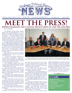 MEET THE PRESS! - Michigan Political History Society