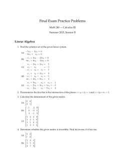 Final Exam Practice Problems