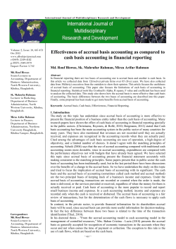 Effectiveness of accrual basis accounting as compared to cash basis