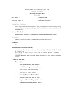SPAN 2510 Spanish Conversation - Pellissippi State Community