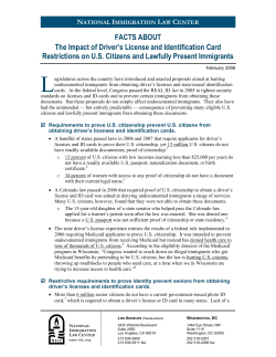 The Impact of Driver`s License and Identification Card Restrictions