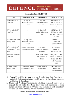 Examination Schedule 2017-18 1. Classes-VI to VIII