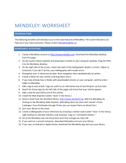 mendeley: worksheet