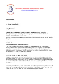 Partnership 43 Open Door Policy