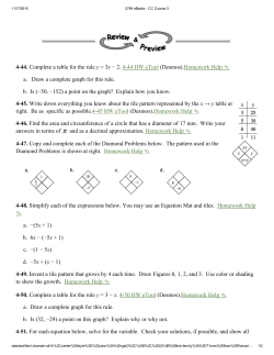 444. Complete a table for the rule y = 3x &minus; 2. 444 HW eTool