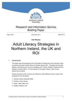 Adult Literacy Strategies in Northern Ireland, the UK and ROI