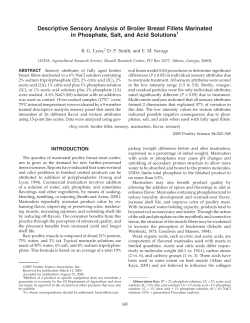 Descriptive Sensory Analysis of Broiler Breast Fillets Marinated in