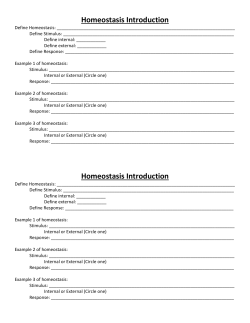 Homeostasis Introduction Homeostasis Introduction