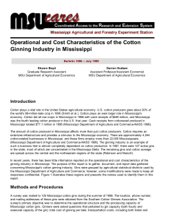 Operational and Cost Characteristics of the Cotton Ginning Industry