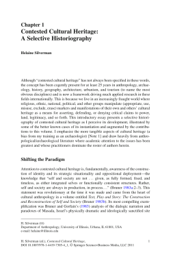 Contested Cultural Heritage: A Selective
