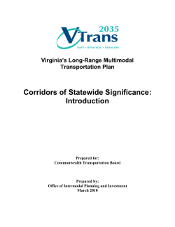 Corridors of Statewide Significance