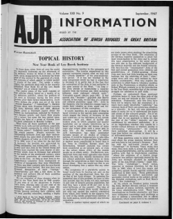 INFORMATION - The Association of Jewish Refugees