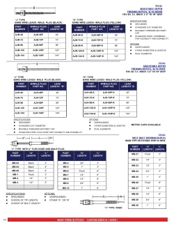 TEVAC ADJUSTABLE DEPTH THERMOCOUPLES, W/SS BRAID