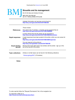 Sinusitis and its management