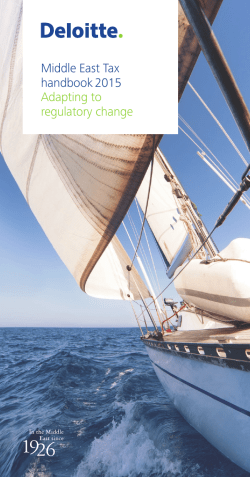 Middle East Tax handbook 2015 Adapting to regulatory