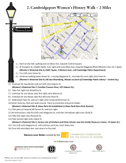 2. Cambridgeport Women`s History Walk &ndash; 2 Miles