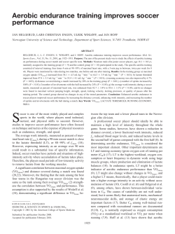 Aerobic endurance training improves soccer performance