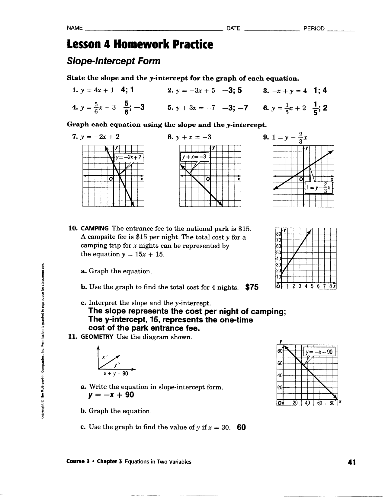 Lesson 22 Homework Practice Pertaining To Point Slope Form Practice Worksheet