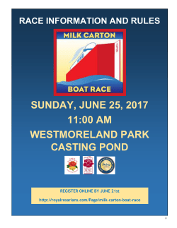 2017 Milk Carton Race Information and Rules