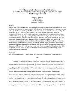 The &ldquo;Representative Bureaucracy&rdquo; in Education