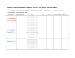 Consistent Independent Consistent Dependent Inconsistent
