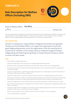 Role Description for Welfare Officer