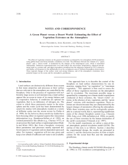 NOTES AND CORRESPONDENCE A Green Planet versus a Desert