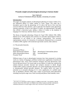 Prosodic weight and phonological phrasing in Cairene Arabic