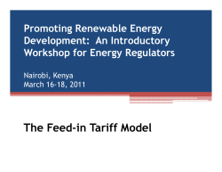 The Feed-in Tariff Model