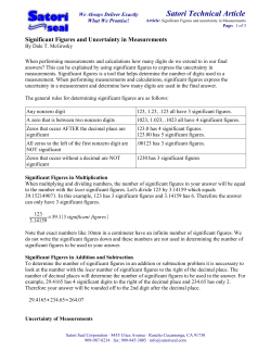 Significant Figures and Uncertainty in Measurements