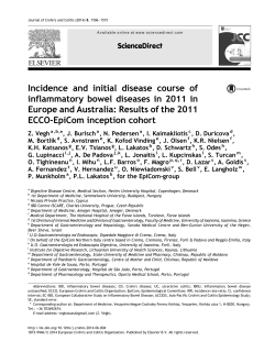 Incidence and initial disease course of inflammatory bowel diseases