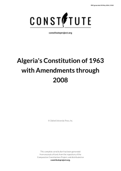 Constitution of the People`s Democratic Republic of Algeria as