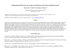 Mathematical Model of Energy Storage in Gas Hydrate and its Flow